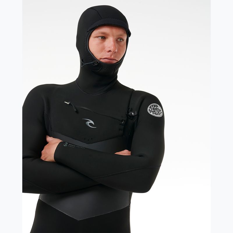 Férfi neoprén ruha Rip Curl Dawn Patrol Hooded 6/4 mm Chest Zip black 4
