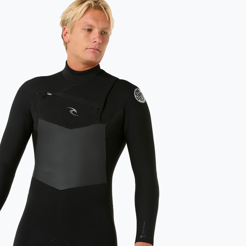 Rip Curl Dawn Patrol 3/2 mm Chest Zip fekete férfi úszáshab 3