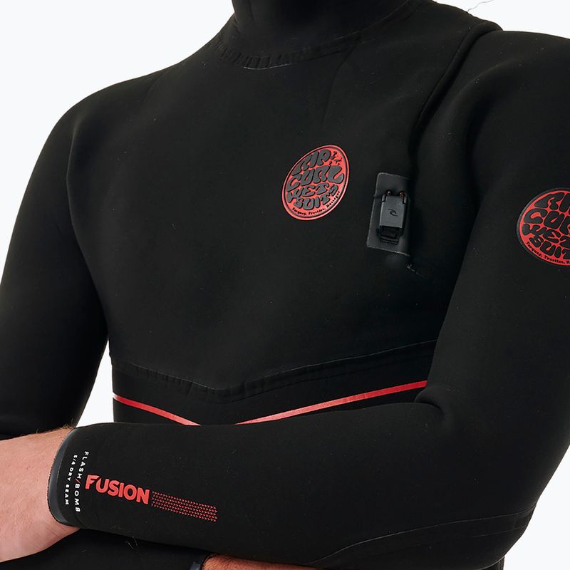 Férfi neoprén Rip Curl Flashbomb Fusion 5/4mm Hooded Zip Free black 5
