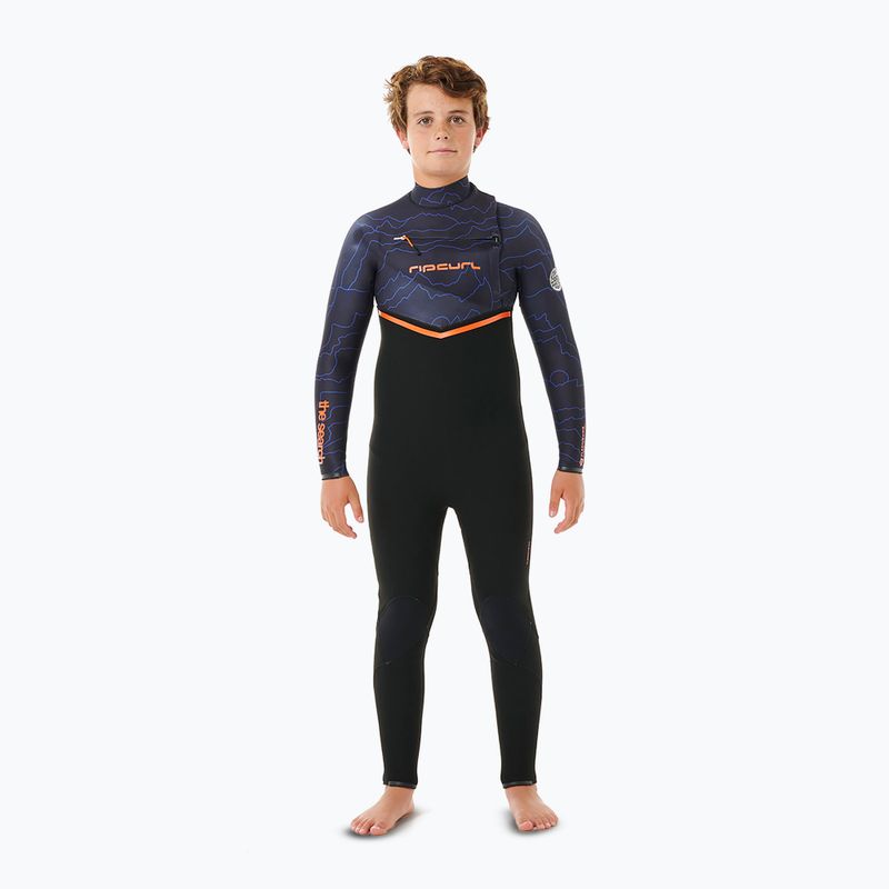 Rip Curl Flashbomb 4/3 mm mellkasi cipzár lila éjszakai gyermek úszóhab