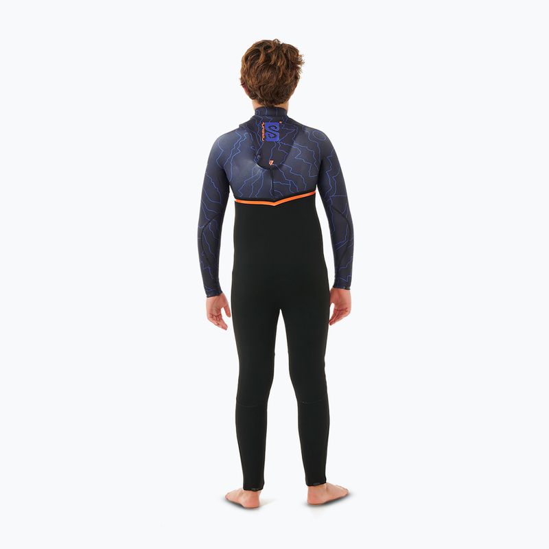 Rip Curl Flashbomb 4/3 mm mellkasi cipzár lila éjszakai gyermek úszóhab 2
