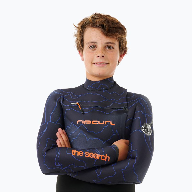 Rip Curl Flashbomb 4/3 mm mellkasi cipzár lila éjszakai gyermek úszóhab 5