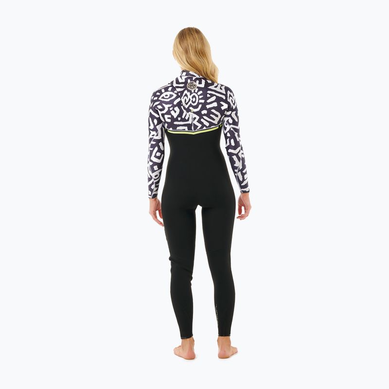 Női neoprén ruha Rip Curl E-Bomb 4/3mm Zip Free Sublimed black/ lime 2