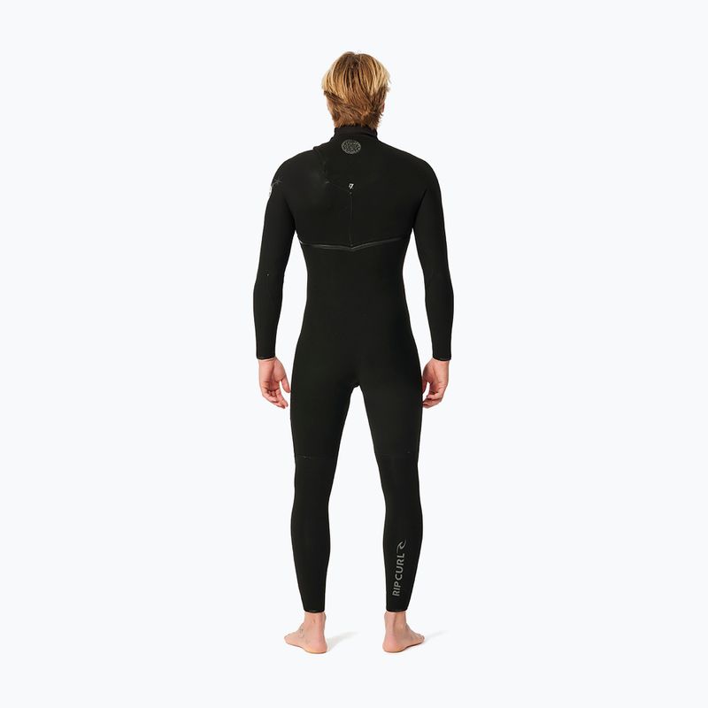 Férfi Rip Curl Dawn Patrol 4/3 mm-es mellkasi cipzáras úszószivacs Fekete 2