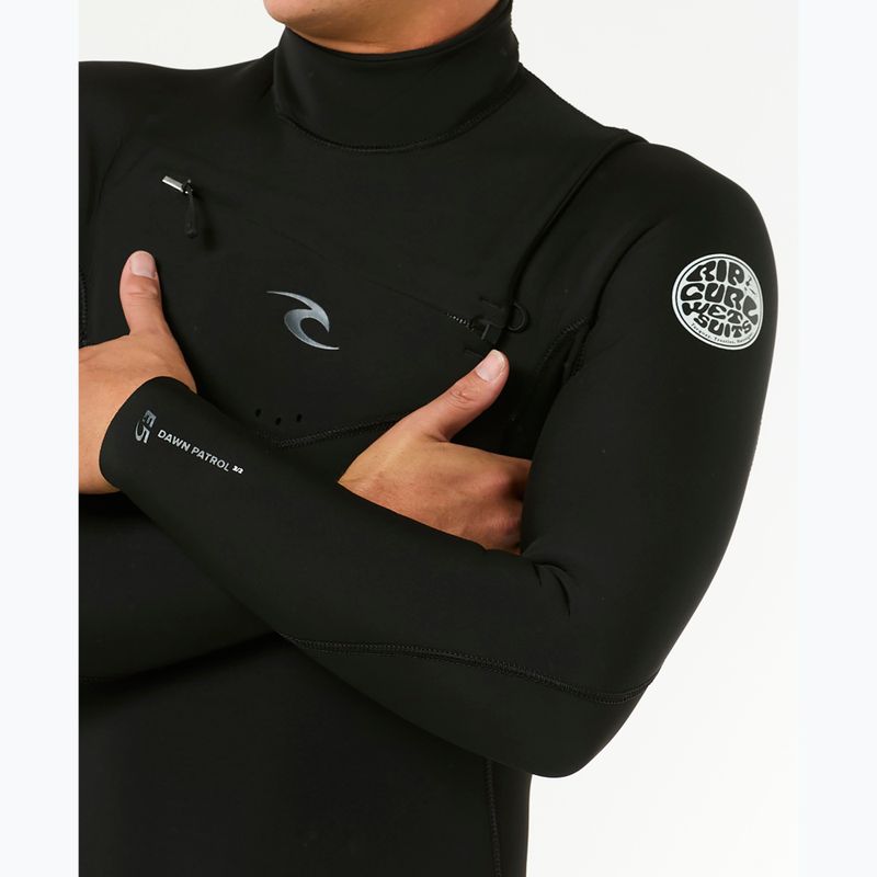 Férfi Rip Curl Dawn Patrol 4/3 mm-es mellkasi cipzáras úszószivacs Fekete 5