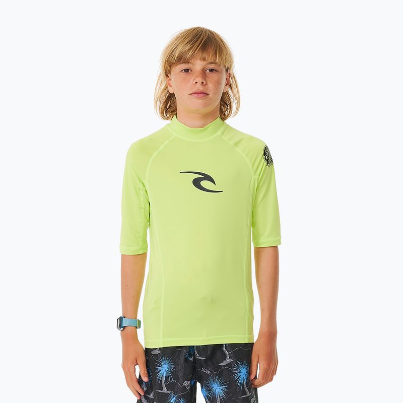 Rip Curl Brand Wave UPF Rash Vest gyermek úszómellény lime