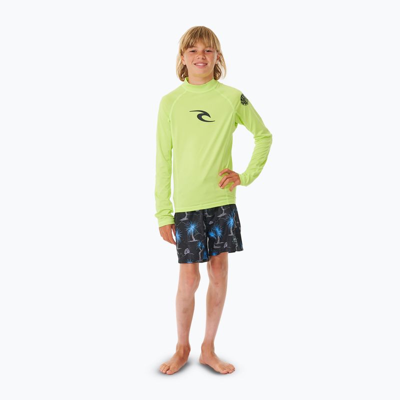 Rip Curl Brand Wave UPF Rash Vest gyermek úszómellény hosszú ujjú lime 2