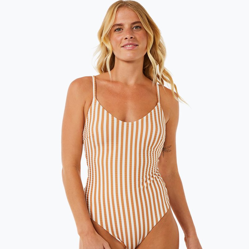 Női egyrészes fürdőruha Rip Curl Premium Cheeky light brown 5