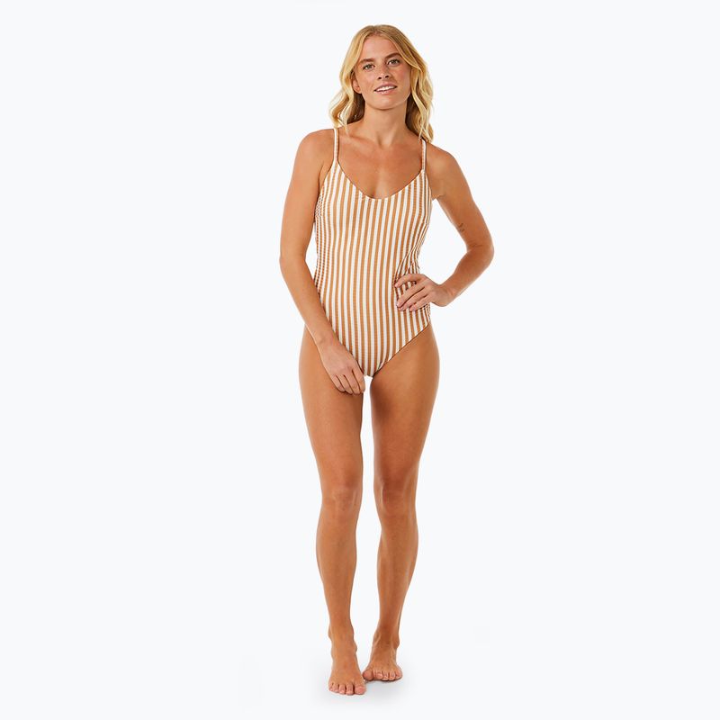 Női egyrészes fürdőruha Rip Curl Premium Cheeky light brown 6