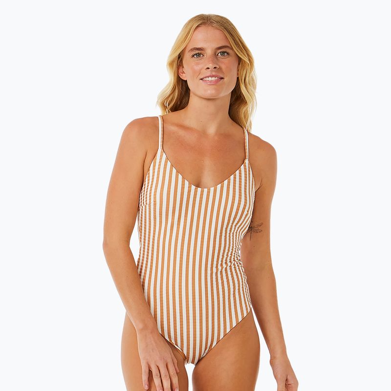 Női egyrészes fürdőruha Rip Curl Premium Cheeky light brown 7