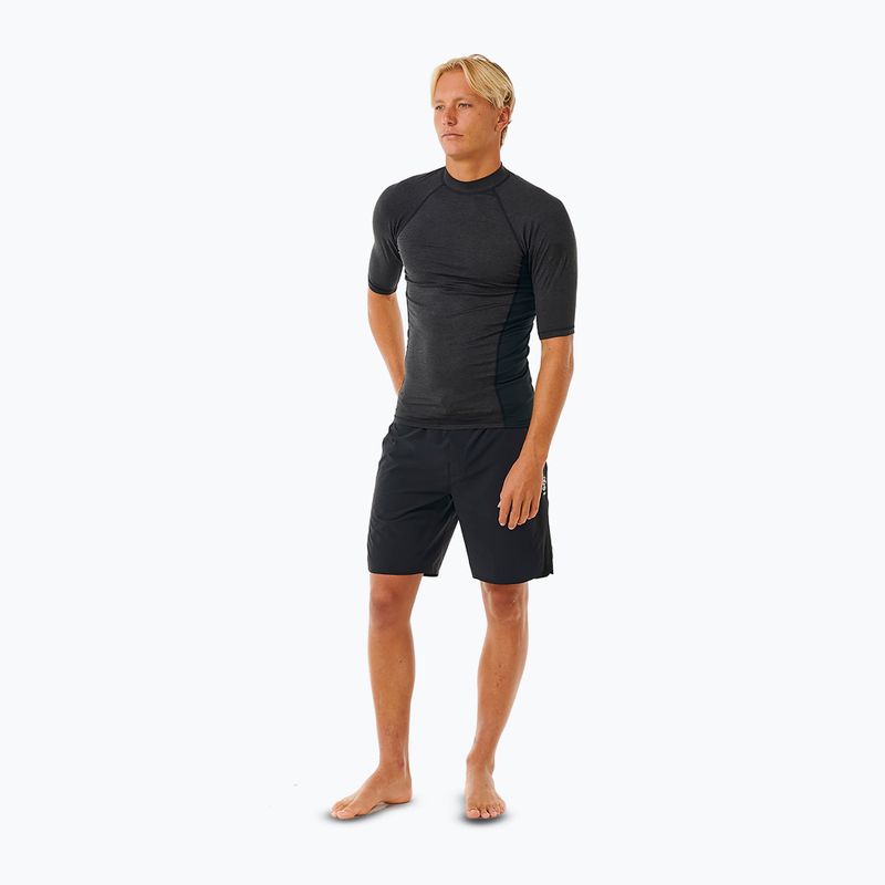 Férfi Rip Curl Dawn Patrol UPF Performance úszópóló fekete marle 2