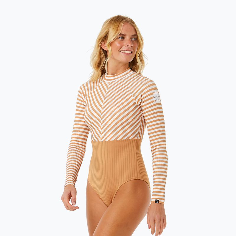Női egyrészes fürdőruha Rip Curl Premium Surf LS Surf világosbarna 10