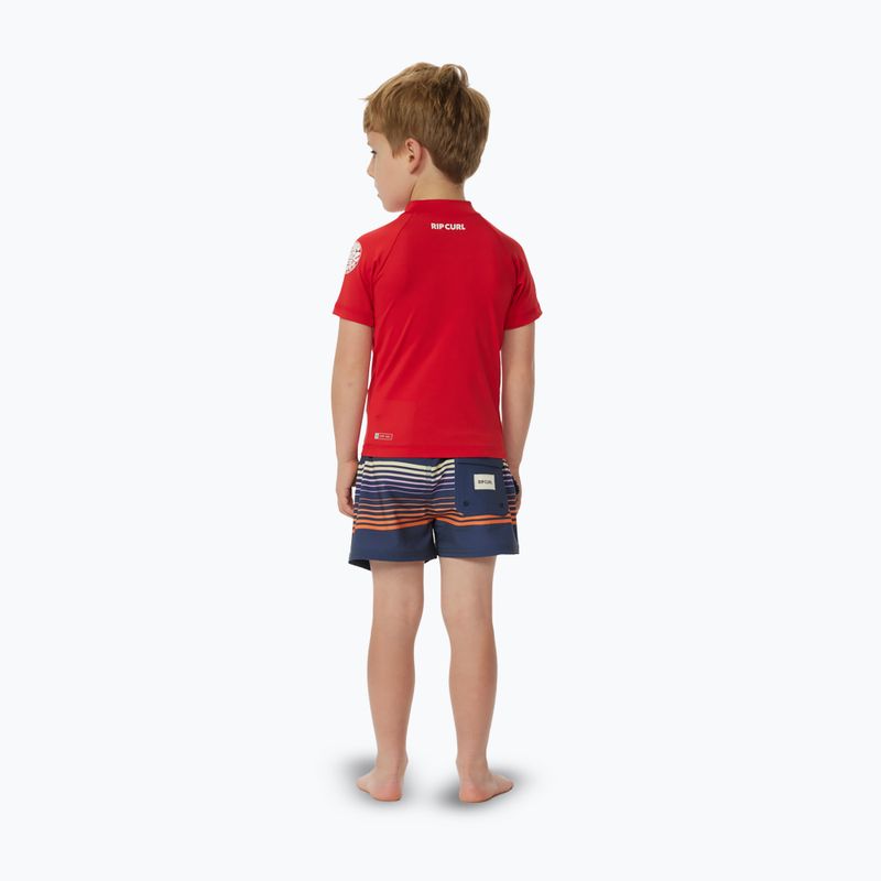 Rip Curl Brand Wave UPF piros gyermek úszópóló 3