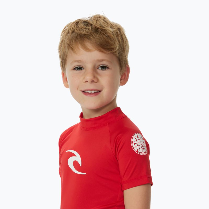 Rip Curl Brand Wave UPF piros gyermek úszópóló 4