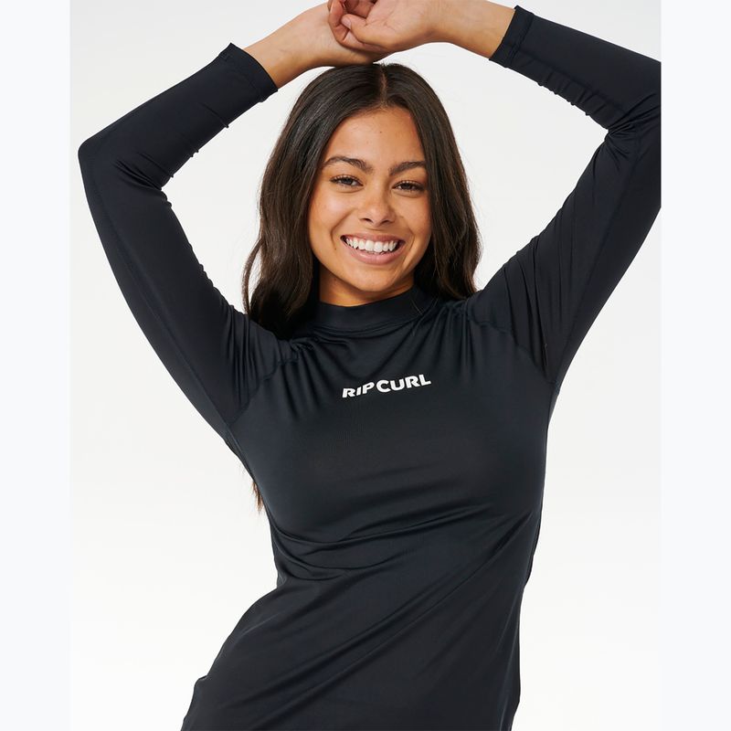 Női Rip Curl Classic Surf UPF úszás hosszú ujjú Rashguard fekete 5