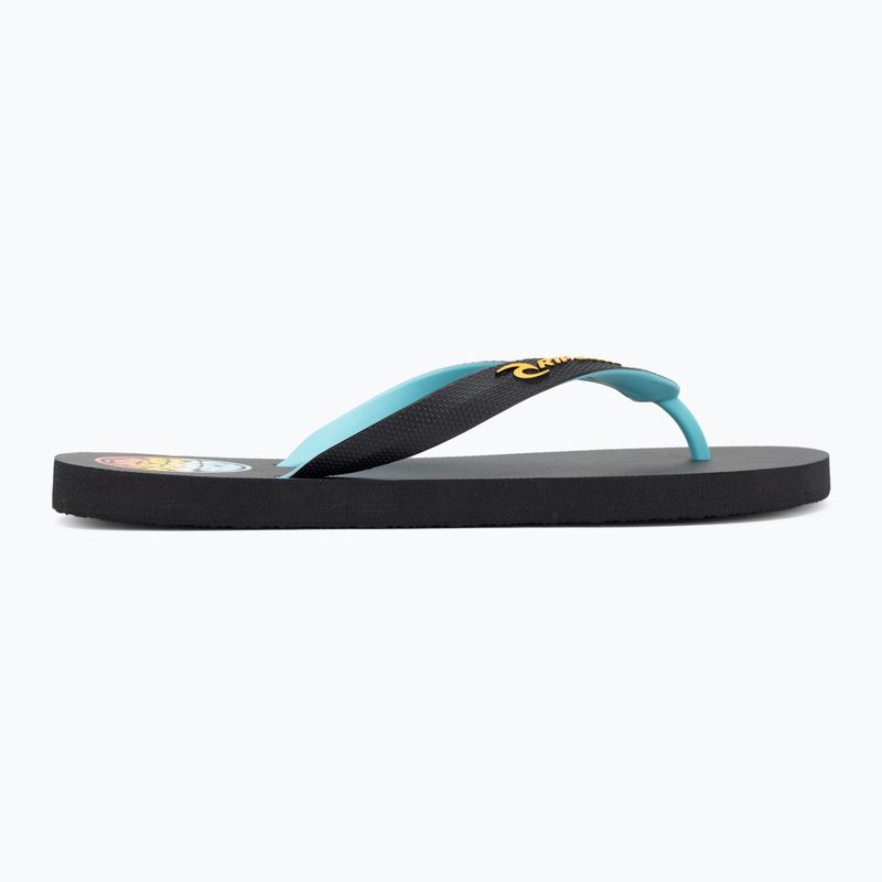 Férfi Rip Curl Wetty Fade Bloom mosott fekete flip flopok 2
