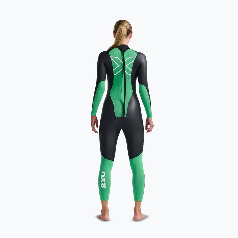 Női triatlon neoprén ruha 2XU Propel Openwater black/bright green 2