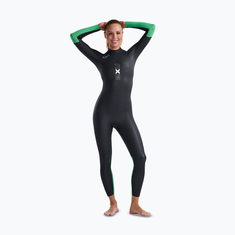 Női triatlon neoprén ruha 2XU Propel Openwater black/bright green 3