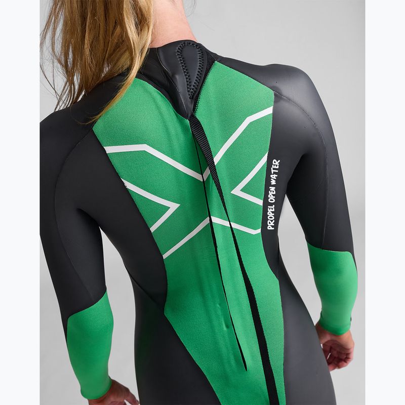 Női triatlon neoprén ruha 2XU Propel Openwater black/bright green 7