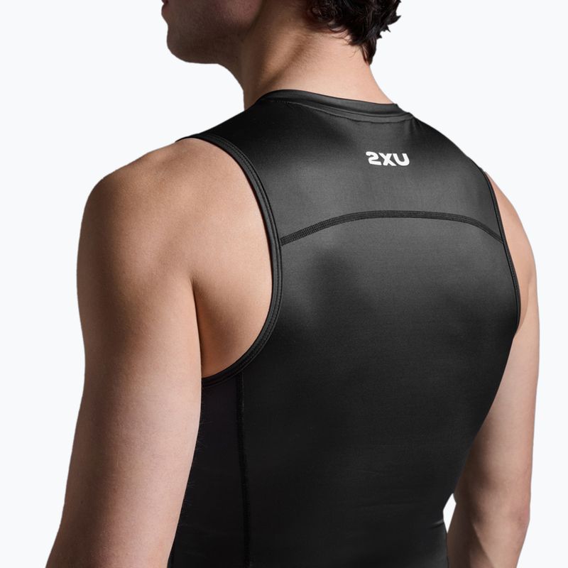 Férfi kerékpáros tank top 2XU Core Tri Tank fekete/fehér 6