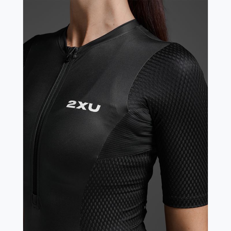 Női triatlonruha 2XU Aero Hex Sleeved black/white 3