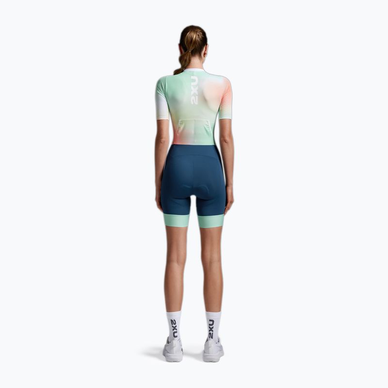 Női triatlonruha 2XU Aero Hex Sleeved jelly mint/majol 2