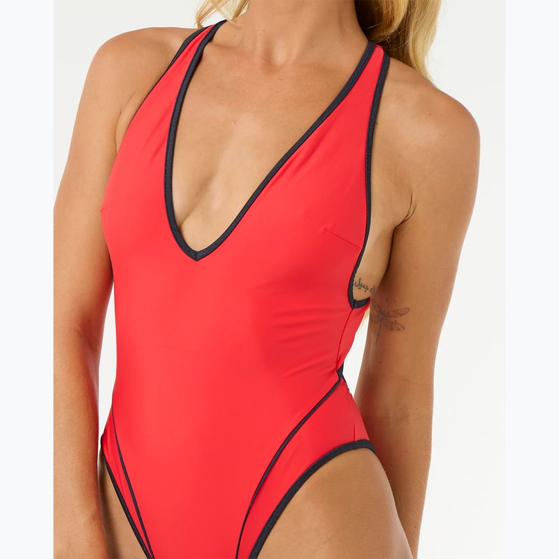 Női fürdőruhák Rip Curl Mahot egyrészes magas szárú piros 5