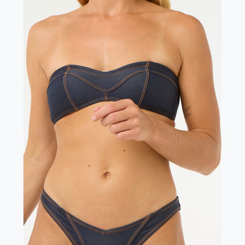 Rip Curl Dalias Denim Denim Bandeau fürdőruha felső farmer kék 4