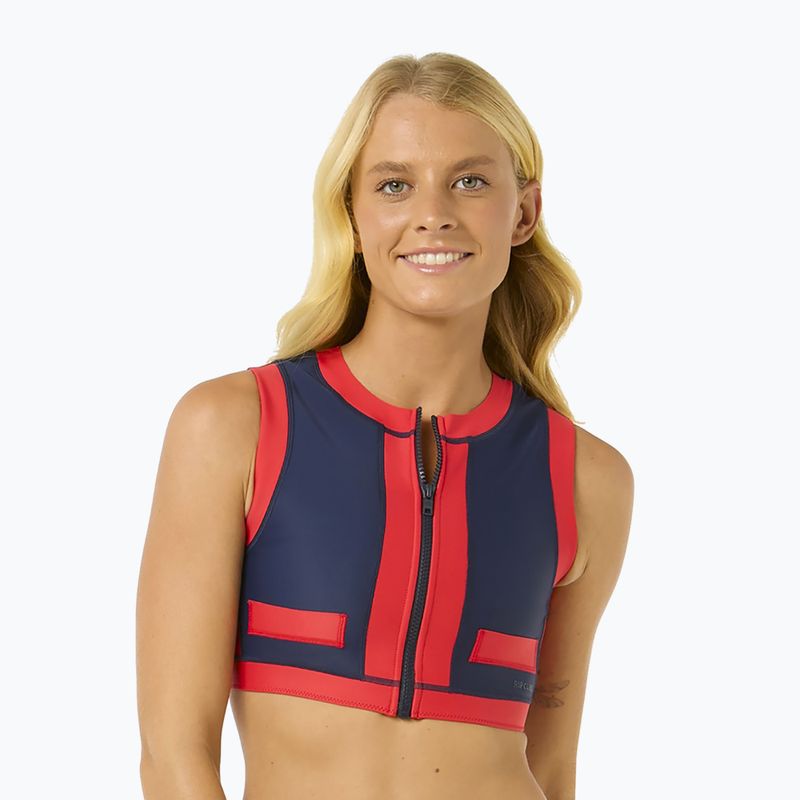 Rip Curl Coco rövid ujjú mellény fürdőruha felső piros/sötétkék