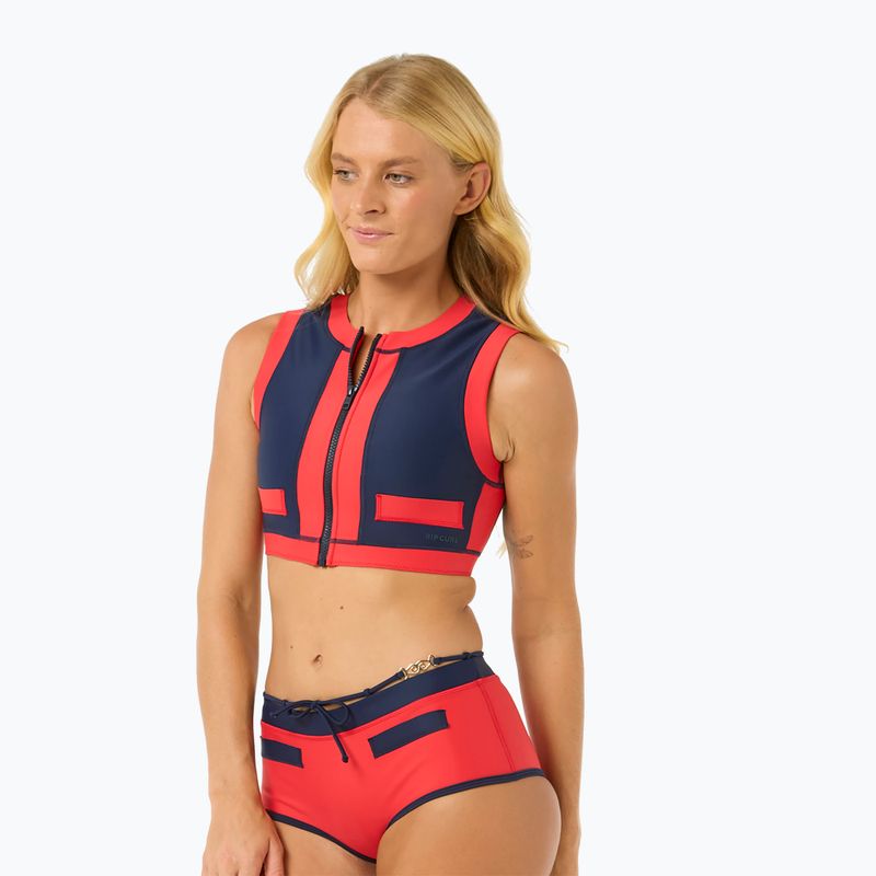 Rip Curl Coco rövid ujjú mellény fürdőruha felső piros/sötétkék 4