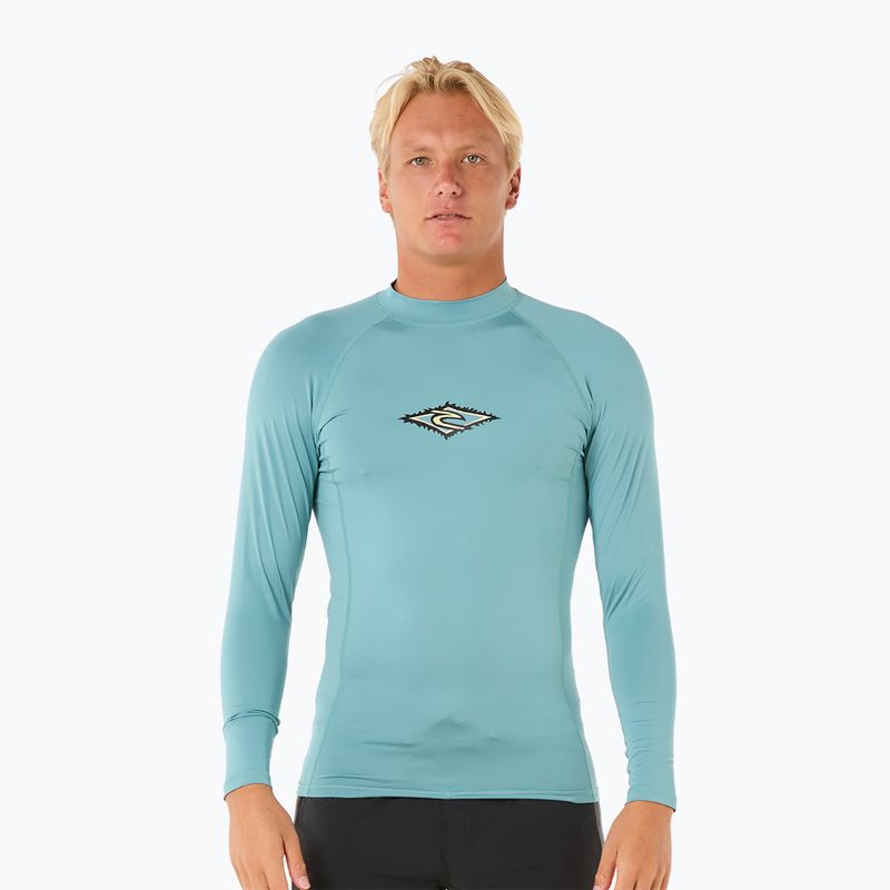 Férfi Rip Curl Raw Energy UPF Performance kék lagúna úszás hosszú ujjú férfi ruházat