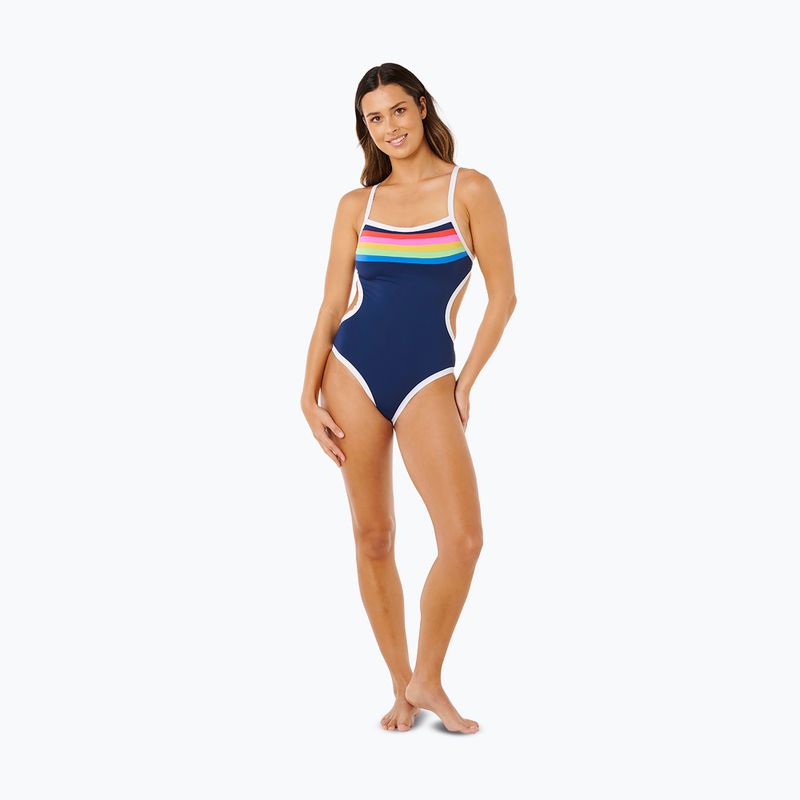 Női egyrészes fürdőruha Rip Curl Surf Stripe Cheeky dark navy 2