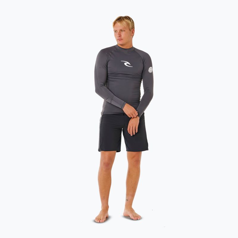 Férfi úszó hosszú ujjú felső Rip Curl Waves Upf Perf charcoal grey 2