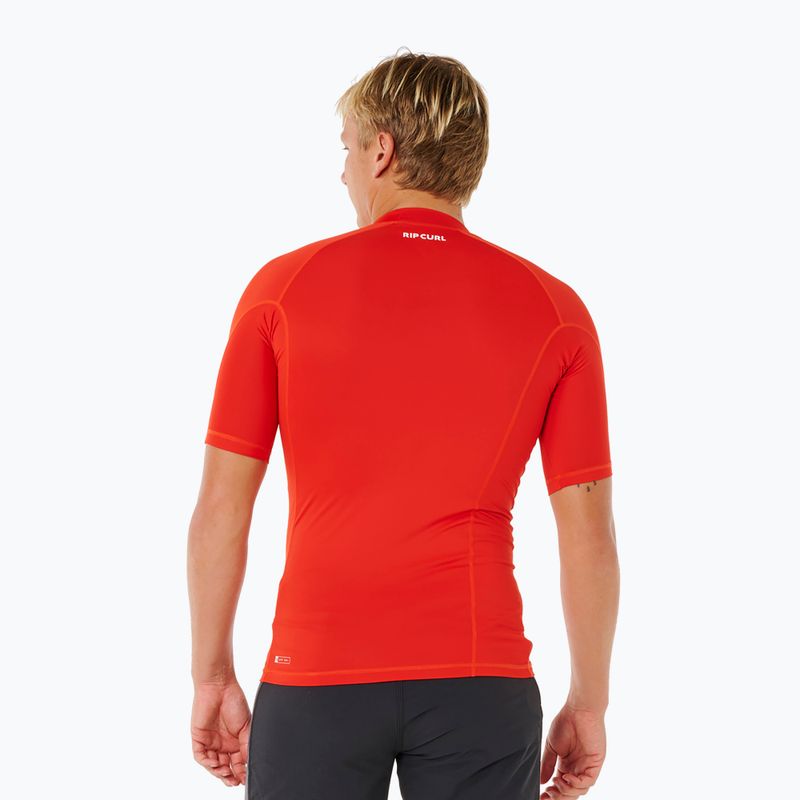 Férfi úszópóló Rip Curl Waves Upf Perf lava red 3