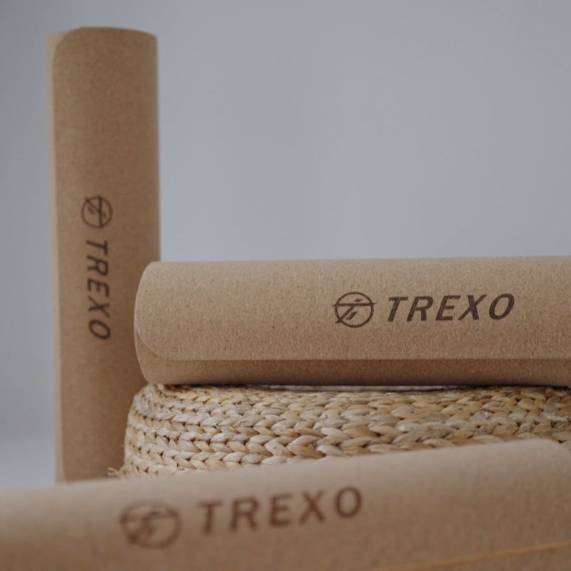 TREXO jógaszőnyeg TPE parafa 6 mm kék YM-C01N 7