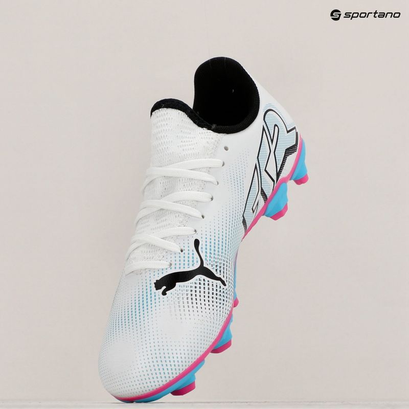 Gyerek focicipő PUMA Future 7 Play FG/AG puma white/puma black/poison pink 10