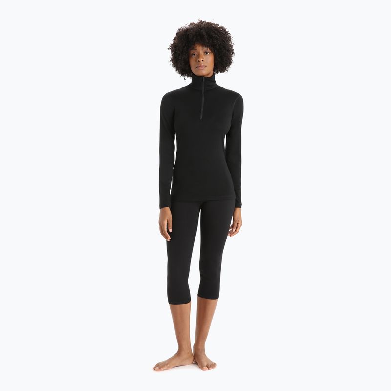 Női hőaktív pulóver icebreaker 200 Oasis Half Zip fekete 2