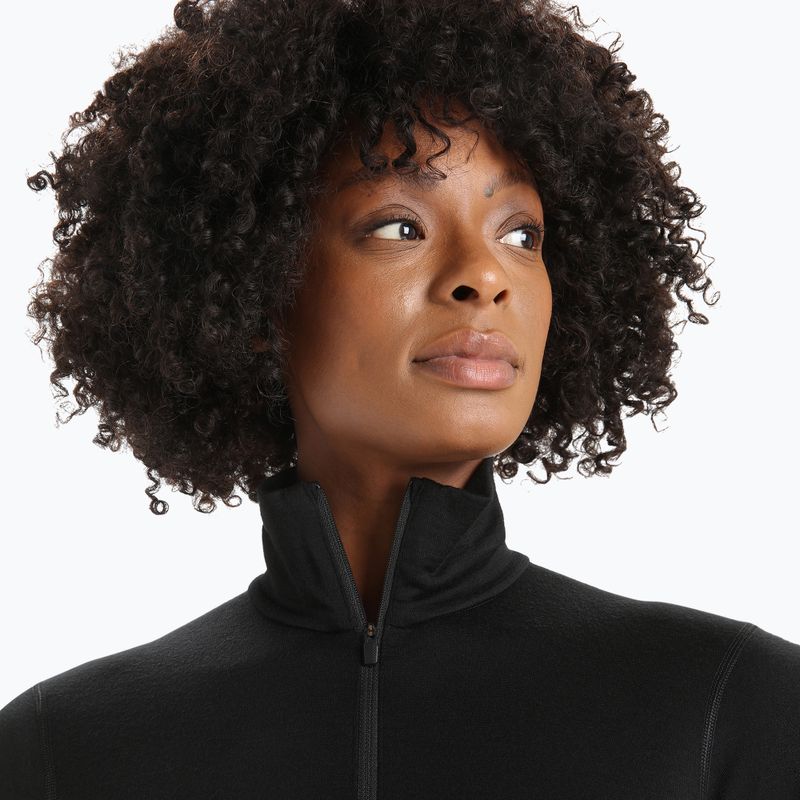 Női hőaktív pulóver icebreaker 200 Oasis Half Zip fekete 4