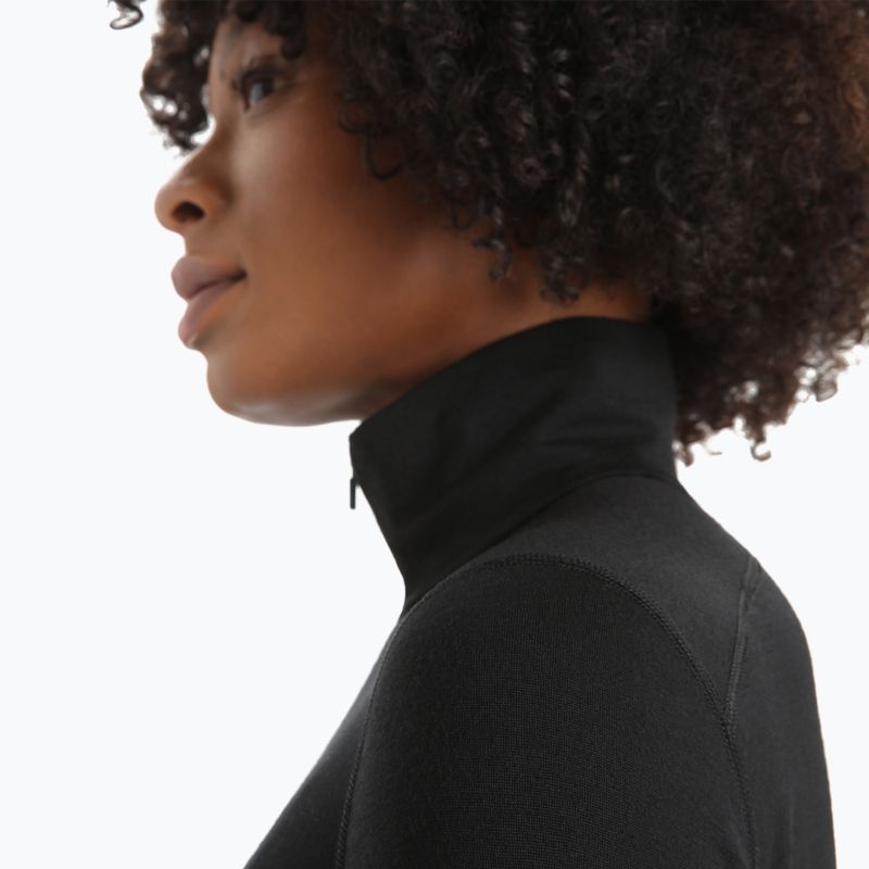 Női hőaktív pulóver icebreaker 200 Oasis Half Zip fekete 5