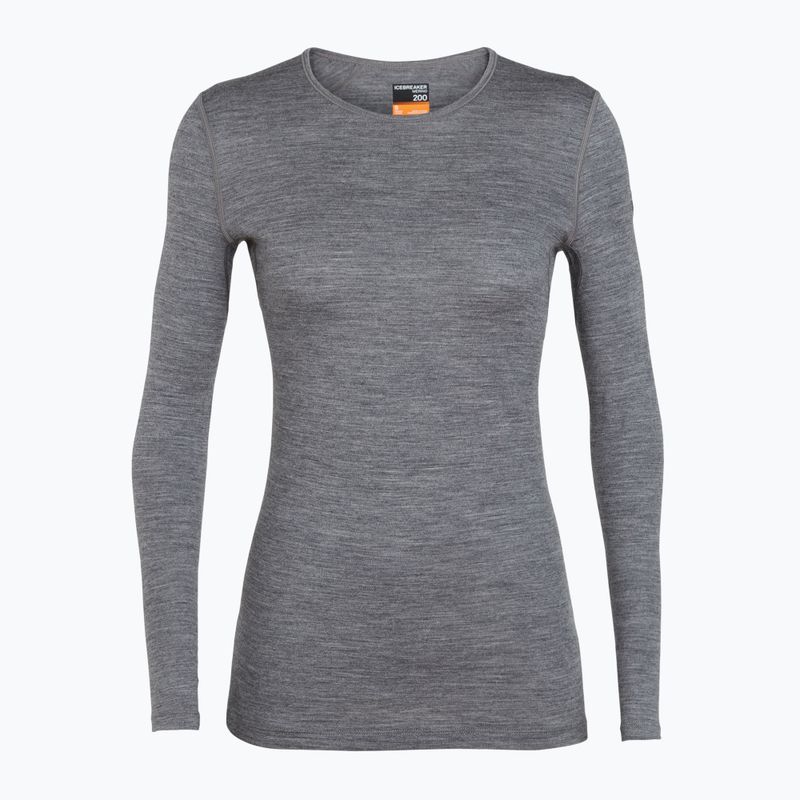 Női termoaktív felső icebreaker 200 Oasis Crewe gritstone heather 5