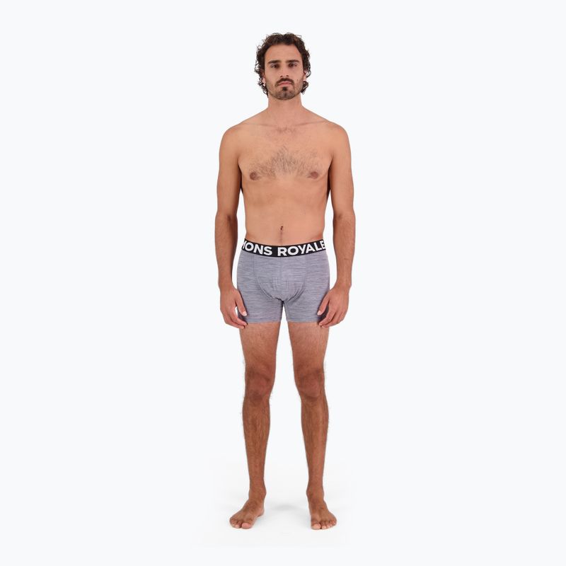 Boxeralsó termoaktywne férfi Mons Royale Hold 'em Shorty Merino grey heather 4