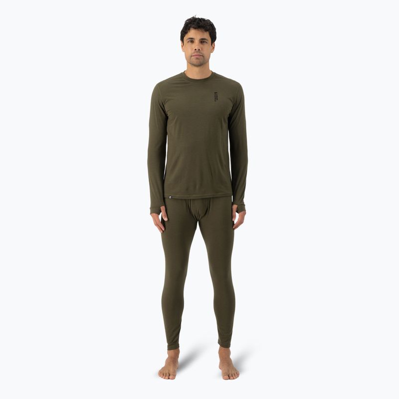 Férfi hőaktív pulóver Mons Royale Cascade Merino Base Layer dark olive 2