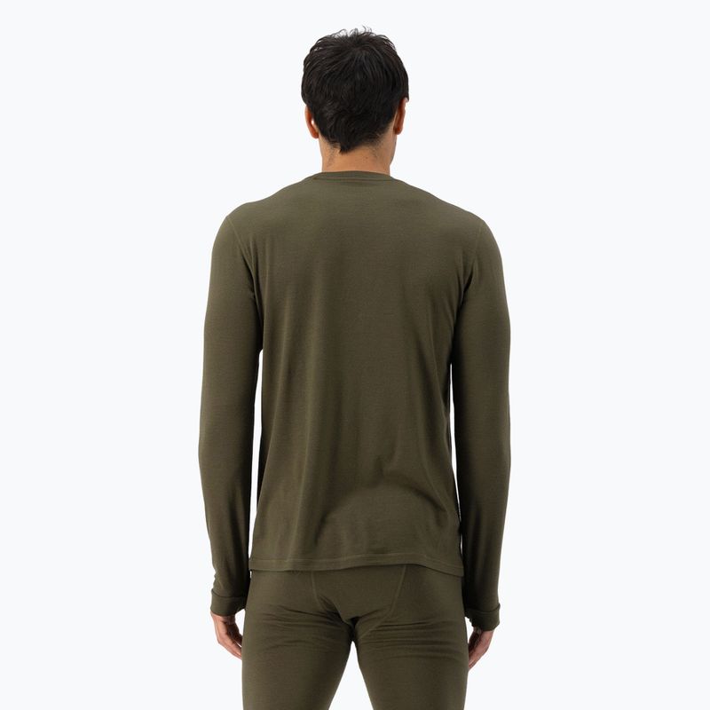 Férfi hőaktív pulóver Mons Royale Cascade Merino Base Layer dark olive 3