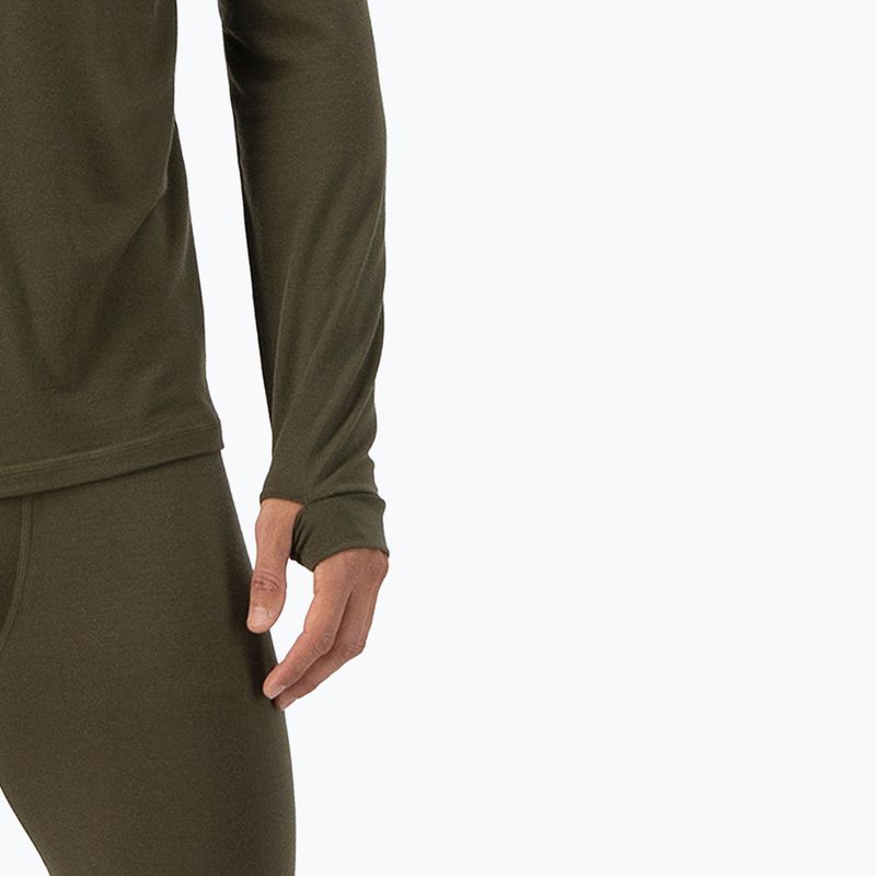 Férfi hőaktív pulóver Mons Royale Cascade Merino Base Layer dark olive 4