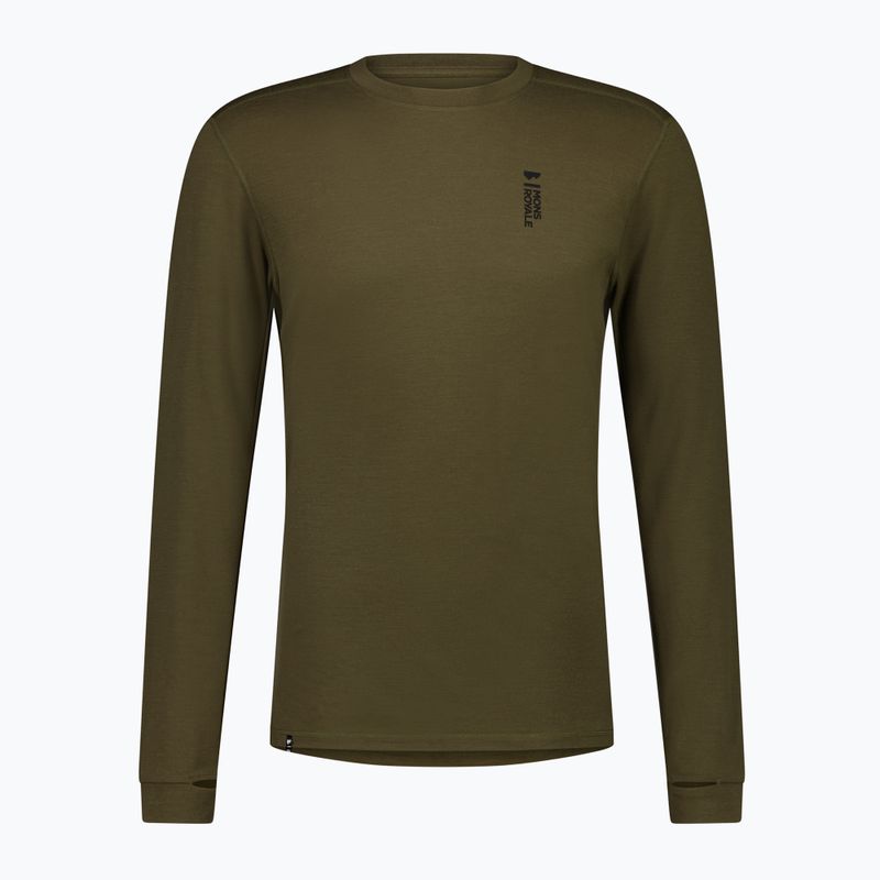 Férfi hőaktív pulóver Mons Royale Cascade Merino Base Layer dark olive 5
