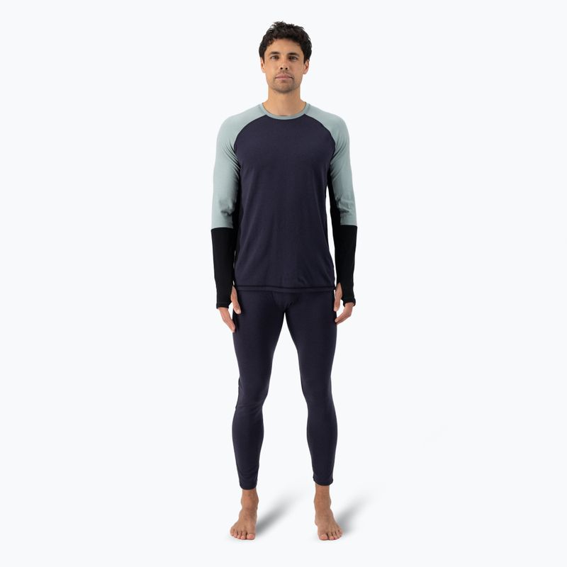 Férfi termo hosszú ujjú felső Mons Royale Olympus Merino Base Layer dew/ 9 iron/ black 2