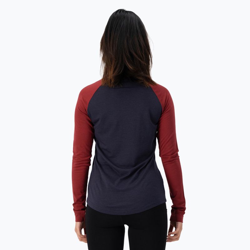 Női hőaktív pulóver Mons Royale Icon Raglan cherry/ 9 iron 3