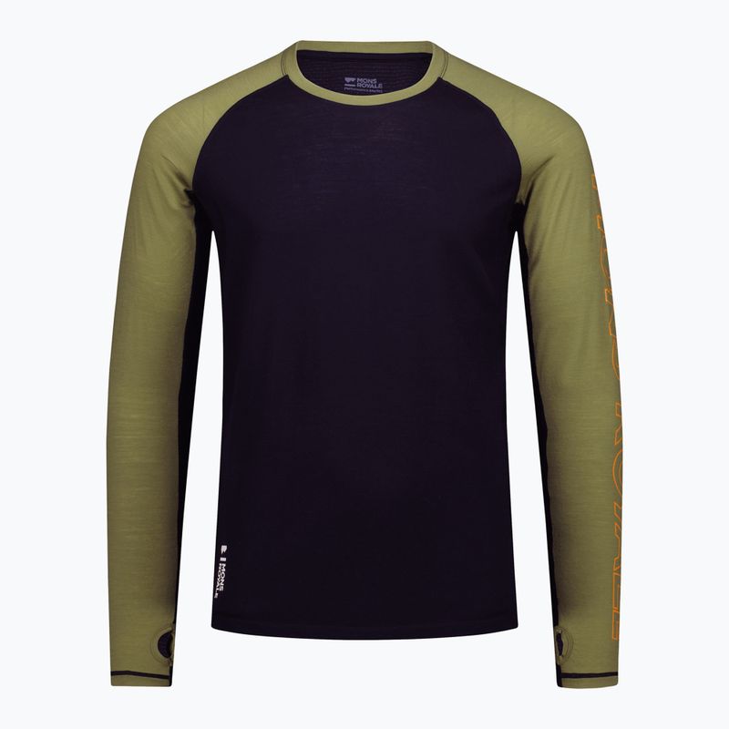 Férfi hőaktív pulóver Mons Royale Temple Merino fern/black 3
