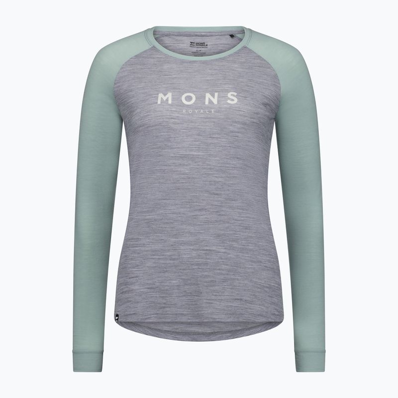 Női hosszú ujjú termál Mons Royale Icon Raglan szürke szőrös szürke 3