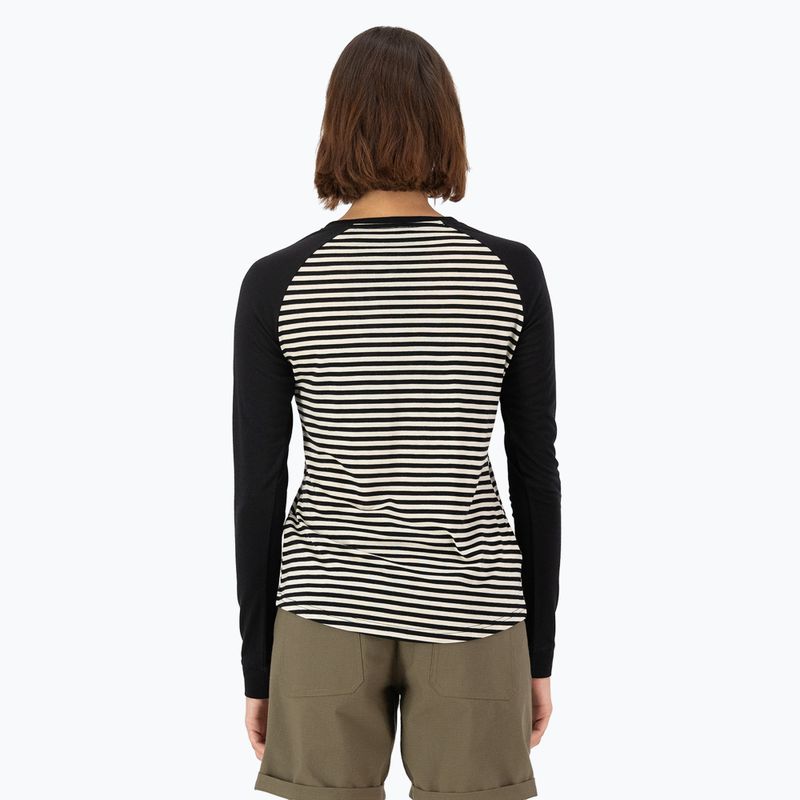 Női hőaktív pulóver Mons Royale Icon Raglan mr stripe/black 2